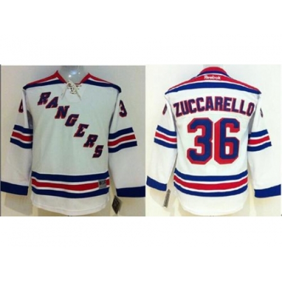 Youth New York Rangers #36 Mats Zuccarello White Stitched NHL Jersey Youth New York Rangers #36 Mats Zuccarello White Stitched NHL Jersey