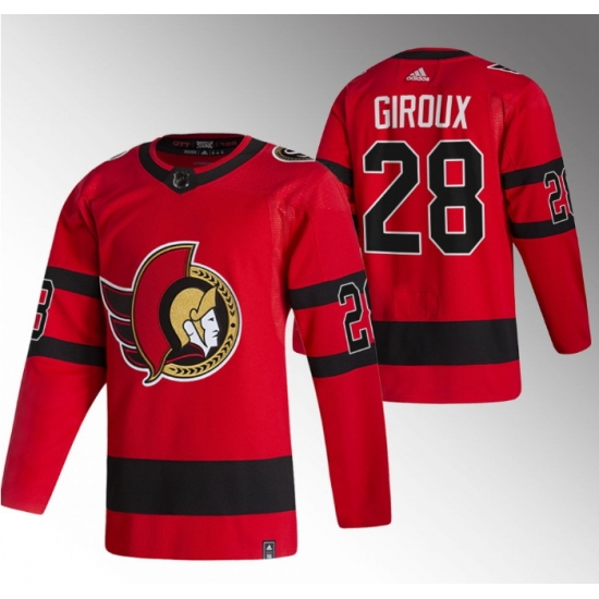Men Ottawa Senators 28 Claude Giroux 2021 Red Reverse Retro Stitched Jersey Men Ottawa Senators 28 Claude Giroux 2021 Red Reverse Retro Stitched Jersey