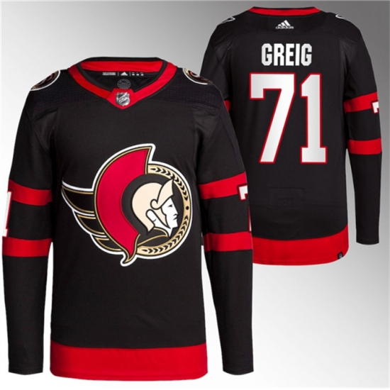Men Ottawa Senators 71 Ridly Greig Black Premier Breakaway Stitched Jersey Men Ottawa Senators 71 Ridly Greig Black Premier Breakaway Stitched Jersey