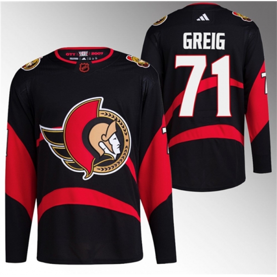 Men Ottawa Senators 71 Ridly Greig Black Reverse Retro Stitched Jersey Men Ottawa Senators 71 Ridly Greig Black Reverse Retro Stitched Jersey