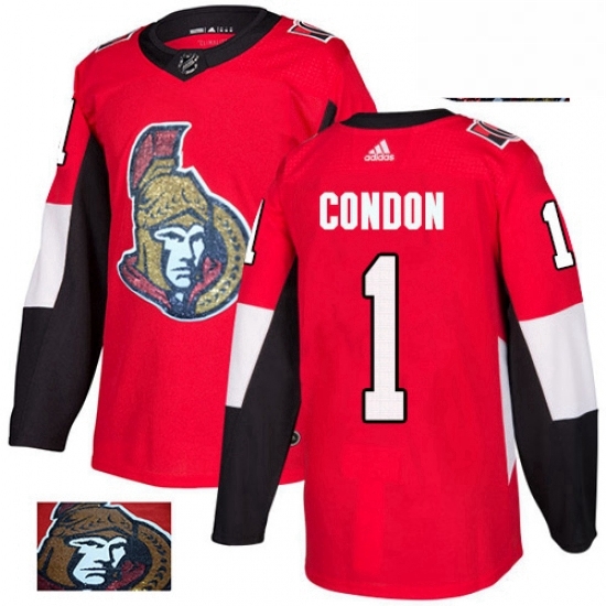 Mens Adidas Ottawa Senators 1 Mike Condon Authentic Red Fashion Gold NHL Jersey Mens Adidas Ottawa Senators 1 Mike Condon Authentic Red Fashion Gold NHL Jersey