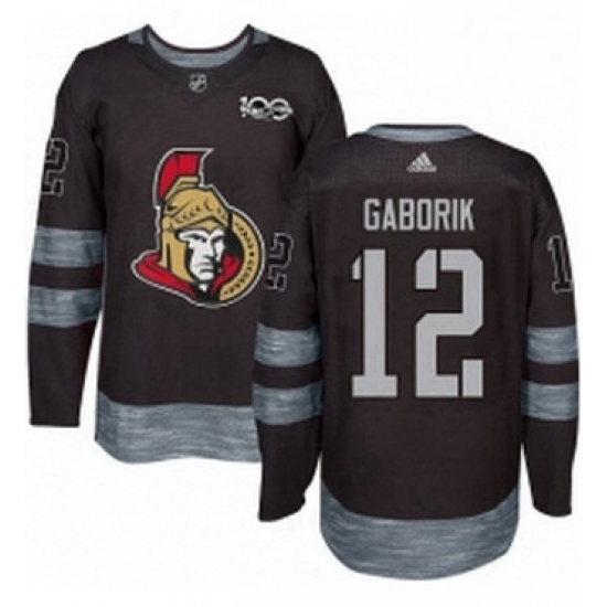 Mens Adidas Ottawa Senators 12 Marian Gaborik Authentic Black 1917 2017 100th Anniversary NHL Jersey Mens Adidas Ottawa Senators 12 Marian Gaborik Authentic Black 1917 2017 100th Anniversary NHL Jersey