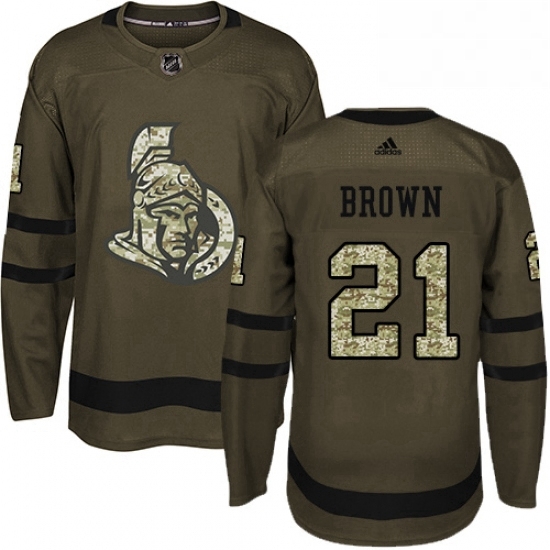 Mens Adidas Ottawa Senators 21 Logan Brown Premier Green Salute to Service NHL Jersey Mens Adidas Ottawa Senators 21 Logan Brown Premier Green Salute to Service NHL Jersey