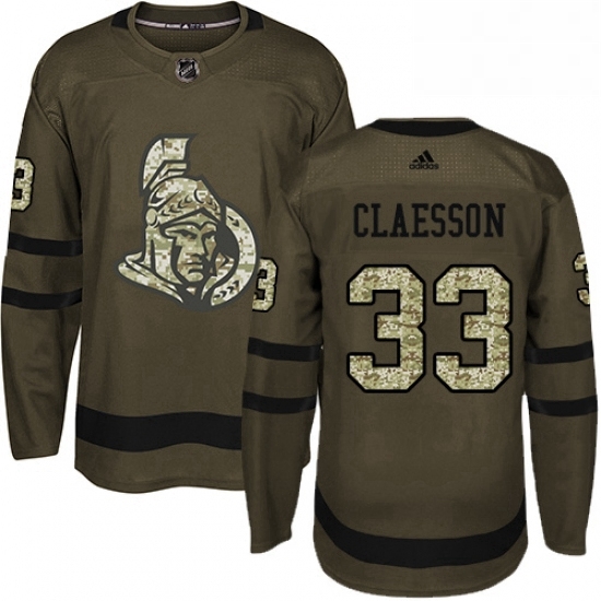 Mens Adidas Ottawa Senators 33 Fredrik Claesson Authentic Green Salute to Service NHL Jersey Mens Adidas Ottawa Senators 33 Fredrik Claesson Authentic Green Salute to Service NHL Jersey