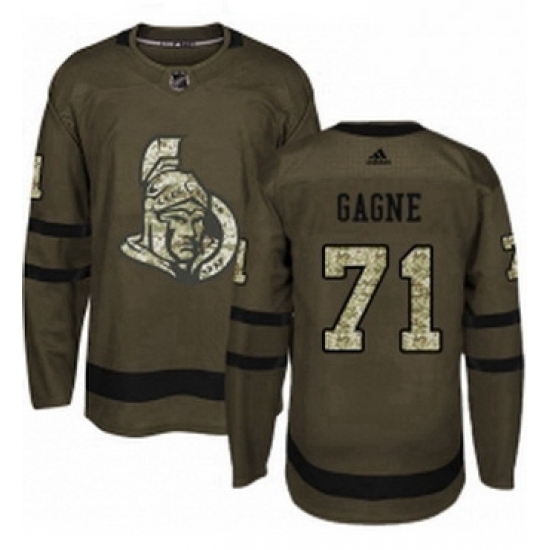 Mens Adidas Ottawa Senators 71 Gabriel Gagne Authentic Green Salute to Service NHL Jersey Mens Adidas Ottawa Senators 71 Gabriel Gagne Authentic Green Salute to Service NHL Jersey