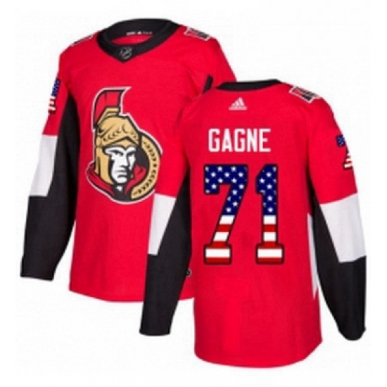 Mens Adidas Ottawa Senators 71 Gabriel Gagne Authentic Red USA Flag Fashion NHL Jersey Mens Adidas Ottawa Senators 71 Gabriel Gagne Authentic Red USA Flag Fashion NHL Jersey