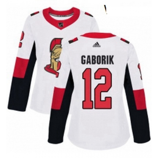 Womens Adidas Ottawa Senators 12 Marian Gaborik Authentic White Away NHL Jersey Womens Adidas Ottawa Senators 12 Marian Gaborik Authentic White Away NHL Jersey