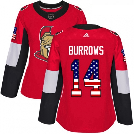 Womens Adidas Ottawa Senators 14 Alexandre Burrows Authentic Red USA Flag Fashion NHL Jersey Womens Adidas Ottawa Senators 14 Alexandre Burrows Authentic Red USA Flag Fashion NHL Jersey