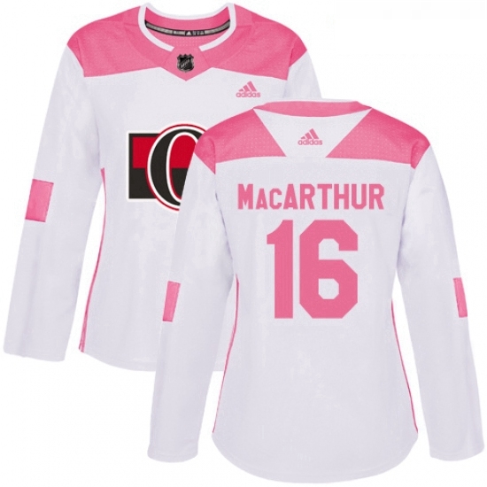 Womens Adidas Ottawa Senators 16 Clarke MacArthur Authentic WhitePink Fashion NHL Jersey Womens Adidas Ottawa Senators 16 Clarke MacArthur Authentic WhitePink Fashion NHL Jersey