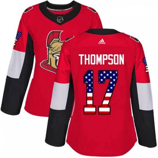Womens Adidas Ottawa Senators 17 Nate Thompson Authentic Red USA Flag Fashion NHL Jersey Womens Adidas Ottawa Senators 17 Nate Thompson Authentic Red USA Flag Fashion NHL Jersey