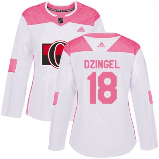 Womens Adidas Ottawa Senators 18 Ryan Dzingel Authentic WhitePink Fashion NHL Jersey Womens Adidas Ottawa Senators 18 Ryan Dzingel Authentic WhitePink Fashion NHL Jersey