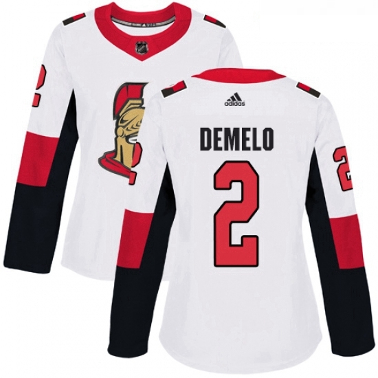 Womens Adidas Ottawa Senators 2 Dylan DeMelo Authentic White Away NHL Jersey Womens Adidas Ottawa Senators 2 Dylan DeMelo Authentic White Away NHL Jersey