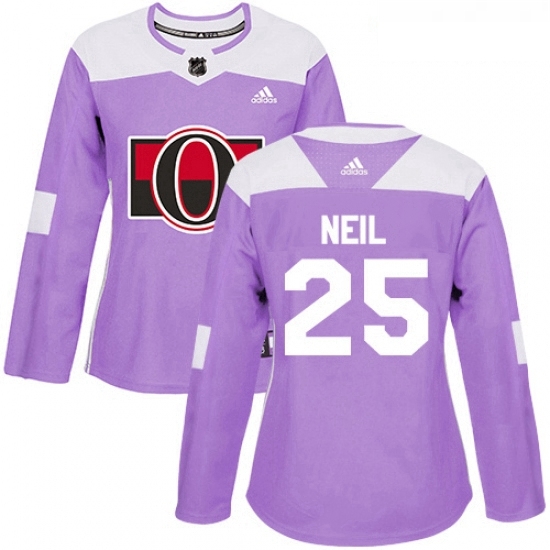 Womens Adidas Ottawa Senators 25 Chris Neil Authentic Purple Fights Cancer Practice NHL Jersey Womens Adidas Ottawa Senators 25 Chris Neil Authentic Purple Fights Cancer Practice NHL Jersey