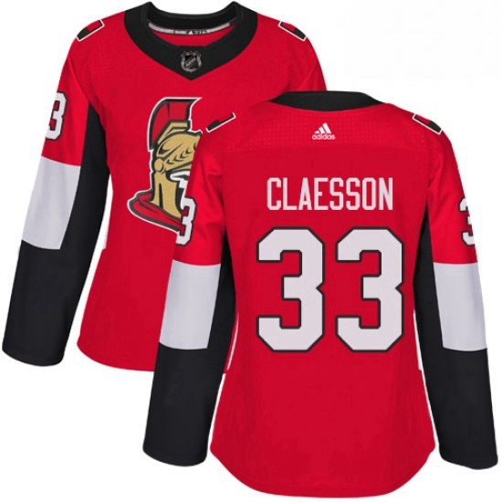 Womens Adidas Ottawa Senators 33 Fredrik Claesson Authentic Red Home NHL Jersey Womens Adidas Ottawa Senators 33 Fredrik Claesson Authentic Red Home NHL Jersey