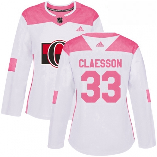 Womens Adidas Ottawa Senators 33 Fredrik Claesson Authentic WhitePink Fashion NHL Jersey Womens Adidas Ottawa Senators 33 Fredrik Claesson Authentic WhitePink Fashion NHL Jersey