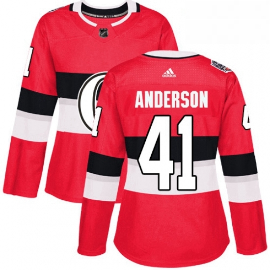 Womens Adidas Ottawa Senators 41 Craig Anderson Authentic Red 2017 100 Classic NHL Jersey Womens Adidas Ottawa Senators 41 Craig Anderson Authentic Red 2017 100 Classic NHL Jersey