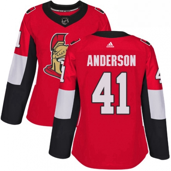 Womens Adidas Ottawa Senators 41 Craig Anderson Authentic Red Home NHL Jersey Womens Adidas Ottawa Senators 41 Craig Anderson Authentic Red Home NHL Jersey