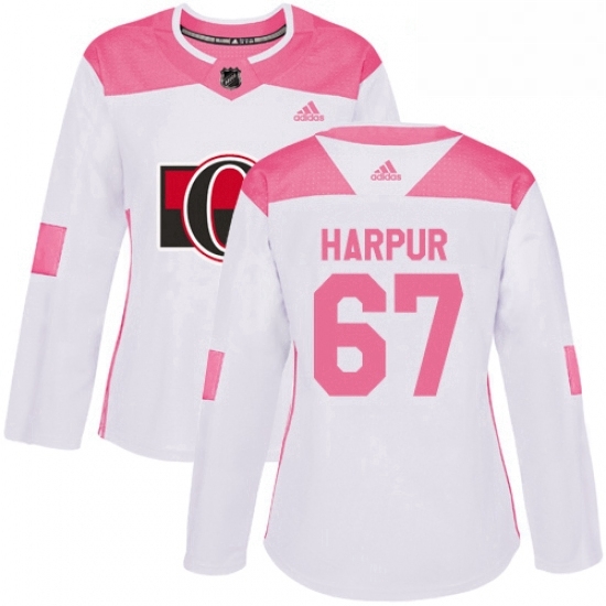 Womens Adidas Ottawa Senators 67 Ben Harpur Authentic WhitePink Fashion NHL Jersey Womens Adidas Ottawa Senators 67 Ben Harpur Authentic WhitePink Fashion NHL Jersey