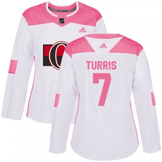 Womens Adidas Ottawa Senators 7 Kyle Turris Authentic WhitePink Fashion NHL Jersey Womens Adidas Ottawa Senators 7 Kyle Turris Authentic WhitePink Fashion NHL Jersey