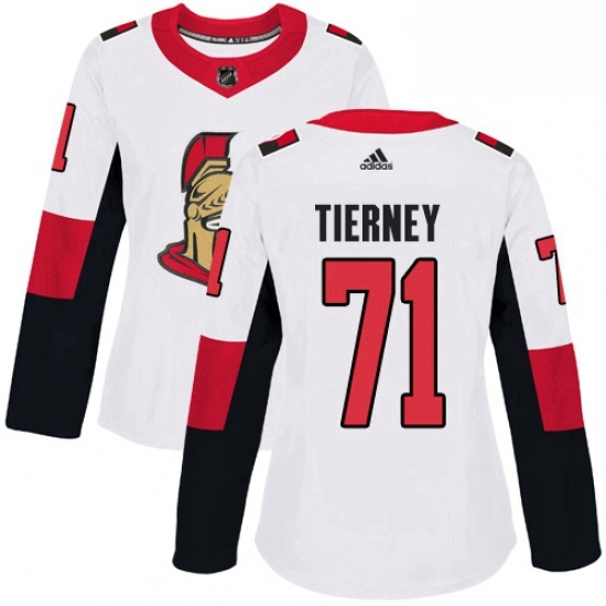 Womens Adidas Ottawa Senators 71 Chris Tierney Authentic White Away NHL Jersey Womens Adidas Ottawa Senators 71 Chris Tierney Authentic White Away NHL Jersey