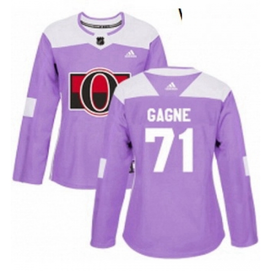 Womens Adidas Ottawa Senators 71 Gabriel Gagne Authentic Purple Fights Cancer Practice NHL Jersey Womens Adidas Ottawa Senators 71 Gabriel Gagne Authentic Purple Fights Cancer Practice NHL Jersey