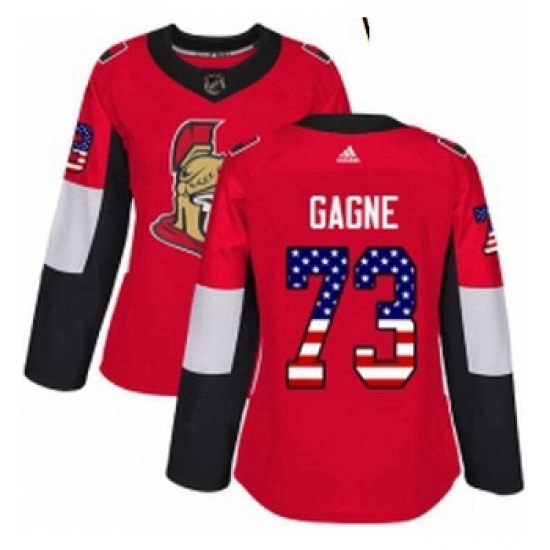 Womens Adidas Ottawa Senators 73 Gabriel Gagne Authentic Red USA Flag Fashion NHL Jersey Womens Adidas Ottawa Senators 73 Gabriel Gagne Authentic Red USA Flag Fashion NHL Jersey