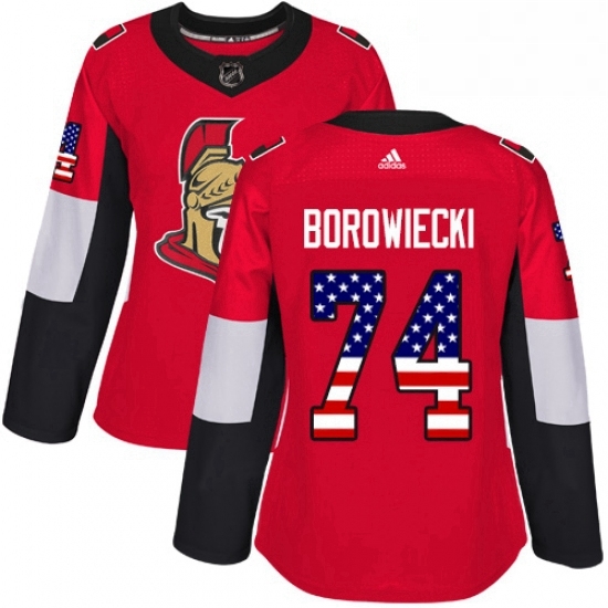 Womens Adidas Ottawa Senators 74 Mark Borowiecki Authentic Red USA Flag Fashion NHL Jersey Womens Adidas Ottawa Senators 74 Mark Borowiecki Authentic Red USA Flag Fashion NHL Jersey