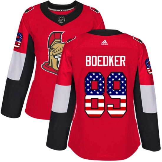 Womens Adidas Ottawa Senators 89 Mikkel Boedker Authentic Red USA Flag Fashion NHL Jersey Womens Adidas Ottawa Senators 89 Mikkel Boedker Authentic Red USA Flag Fashion NHL Jersey