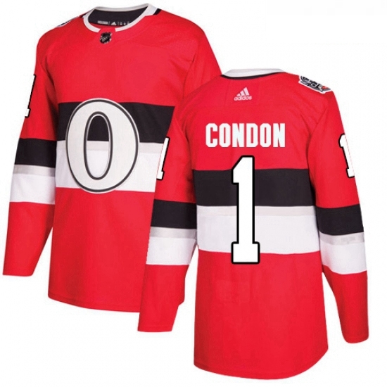 Youth Adidas Ottawa Senators 1 Mike Condon Authentic Red 2017 100 Classic NHL Jersey Youth Adidas Ottawa Senators 1 Mike Condon Authentic Red 2017 100 Classic NHL Jersey