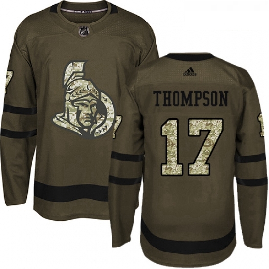 Youth Adidas Ottawa Senators 17 Nate Thompson Authentic Green Salute to Service NHL Jersey Youth Adidas Ottawa Senators 17 Nate Thompson Authentic Green Salute to Service NHL Jersey