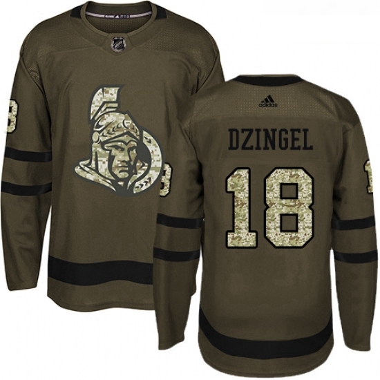 Youth Adidas Ottawa Senators 18 Ryan Dzingel Authentic Green Salute to Service NHL Jersey Youth Adidas Ottawa Senators 18 Ryan Dzingel Authentic Green Salute to Service NHL Jersey