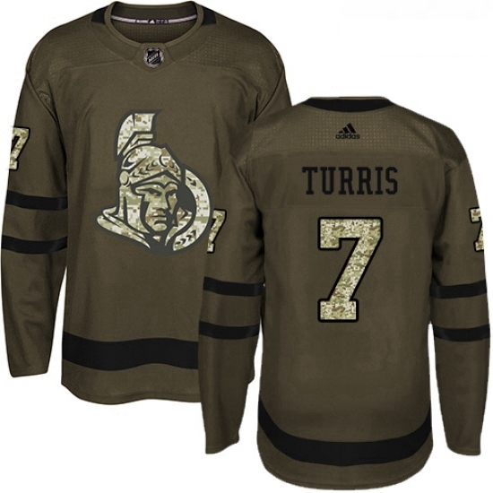 Youth Adidas Ottawa Senators 7 Kyle Turris Authentic Green Salute to Service NHL Jersey Youth Adidas Ottawa Senators 7 Kyle Turris Authentic Green Salute to Service NHL Jersey
