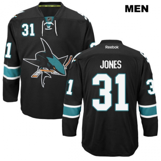 Alternate Martin Jones Mens San Jose Sharks Authentic Stitched Reebok #31 Black NHL Jersey Alternate Martin Jones Mens San Jose Sharks Authentic Stitched Reebok #31 Black NHL Jersey