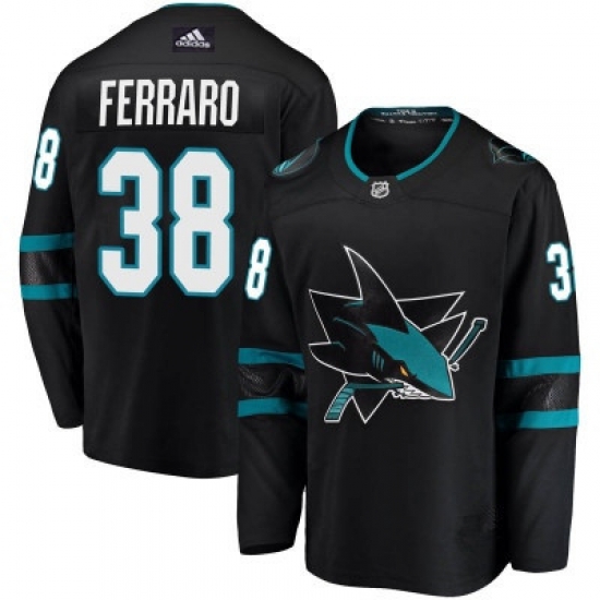 Men San Jose Sharks 38 Mario Ferraro Adidas Breakaway Black Jersey Men San Jose Sharks 38 Mario Ferraro Adidas Breakaway Black Jersey
