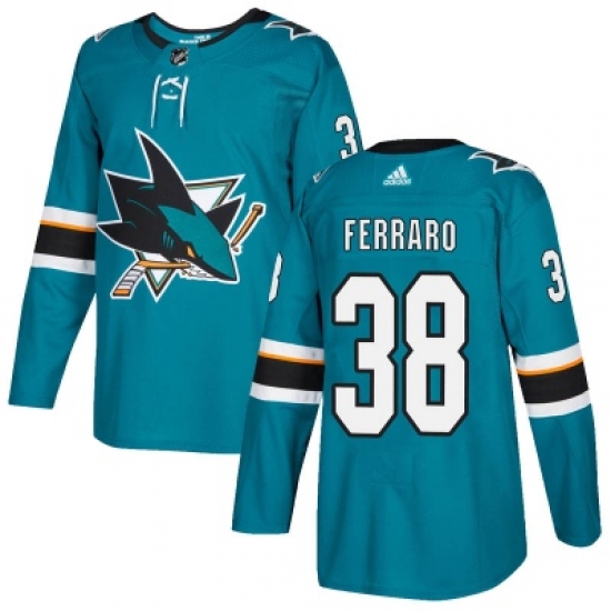 Men San Jose Sharks 38 Mario Ferraro Adidas Home Authentic Teal Jersey Men San Jose Sharks 38 Mario Ferraro Adidas Home Authentic Teal Jersey