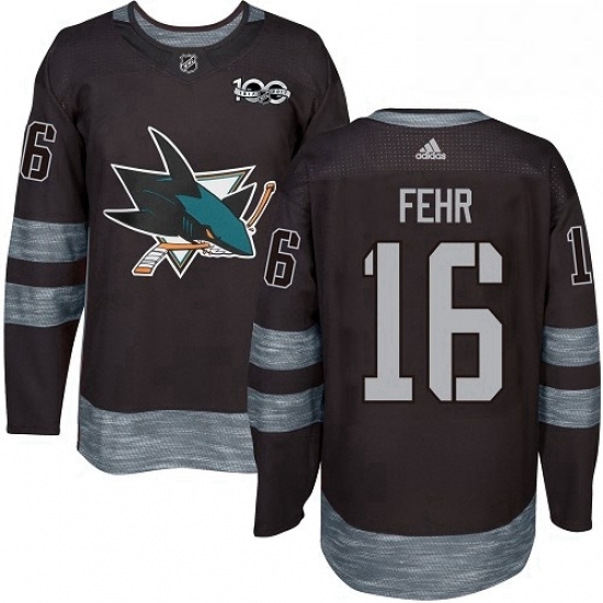 Mens Adidas San Jose Sharks 16 Eric Fehr Authentic Black 1917 2017 100th Anniversary NHL Jersey Mens Adidas San Jose Sharks 16 Eric Fehr Authentic Black 1917 2017 100th Anniversary NHL Jersey