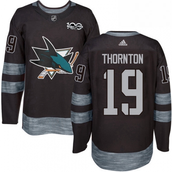 Mens Adidas San Jose Sharks 19 Joe Thornton Premier Black 1917 2017 100th Anniversary NHL Jersey Mens Adidas San Jose Sharks 19 Joe Thornton Premier Black 1917 2017 100th Anniversary NHL Jersey