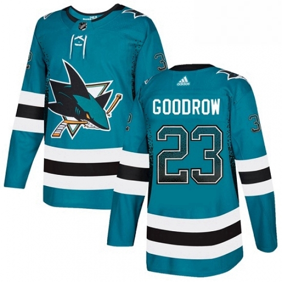 Mens Adidas San Jose Sharks 23 Barclay Goodrow Authentic Teal Drift Fashion NHL Jersey Mens Adidas San Jose Sharks 23 Barclay Goodrow Authentic Teal Drift Fashion NHL Jersey