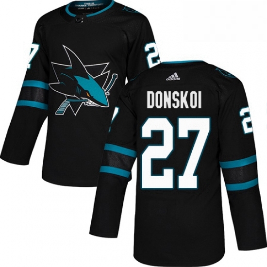Mens Adidas San Jose Sharks 27 Joonas Donskoi Premier Black Alternate NHL Jersey Mens Adidas San Jose Sharks 27 Joonas Donskoi Premier Black Alternate NHL Jersey