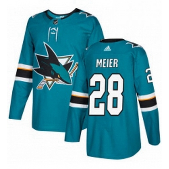 Mens Adidas San Jose Sharks 28 Timo Meier Authentic Teal Green Home NHL Jersey Mens Adidas San Jose Sharks 28 Timo Meier Authentic Teal Green Home NHL Jersey