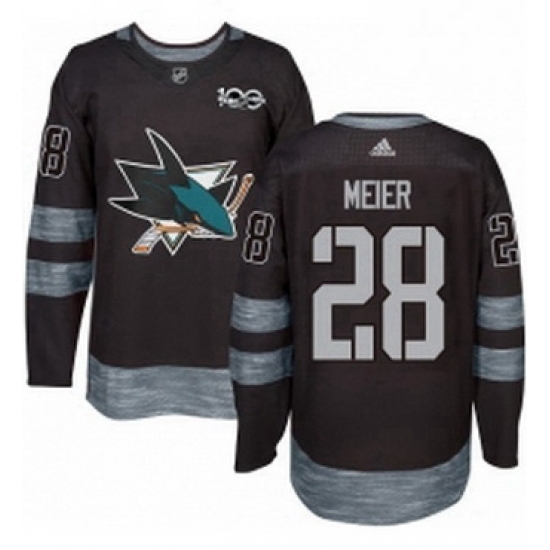 Mens Adidas San Jose Sharks 28 Timo Meier Premier Black 1917 2017 100th Anniversary NHL Jersey Mens Adidas San Jose Sharks 28 Timo Meier Premier Black 1917 2017 100th Anniversary NHL Jersey