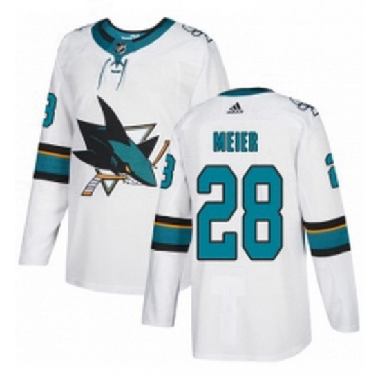 Mens Adidas San Jose Sharks 28 Timo Meier White Road Authentic Stitched NHL Jersey Mens Adidas San Jose Sharks 28 Timo Meier White Road Authentic Stitched NHL Jersey