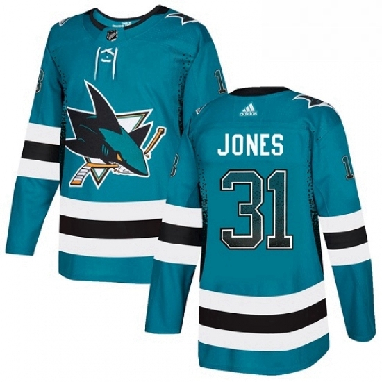 Mens Adidas San Jose Sharks 31 Martin Jones Authentic Teal Drift Fashion NHL Jersey Mens Adidas San Jose Sharks 31 Martin Jones Authentic Teal Drift Fashion NHL Jersey