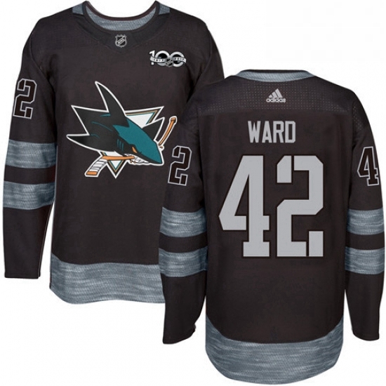Mens Adidas San Jose Sharks 42 Joel Ward Premier Black 1917 2017 100th Anniversary NHL Jersey Mens Adidas San Jose Sharks 42 Joel Ward Premier Black 1917 2017 100th Anniversary NHL Jersey