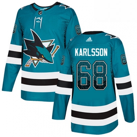 Mens Adidas San Jose Sharks 68 Melker Karlsson Authentic Teal Drift Fashion NHL Jersey Mens Adidas San Jose Sharks 68 Melker Karlsson Authentic Teal Drift Fashion NHL Jersey