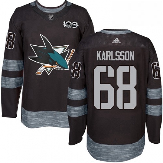 Mens Adidas San Jose Sharks 68 Melker Karlsson Premier Black 1917 2017 100th Anniversary NHL Jersey Mens Adidas San Jose Sharks 68 Melker Karlsson Premier Black 1917 2017 100th Anniversary NHL Jersey