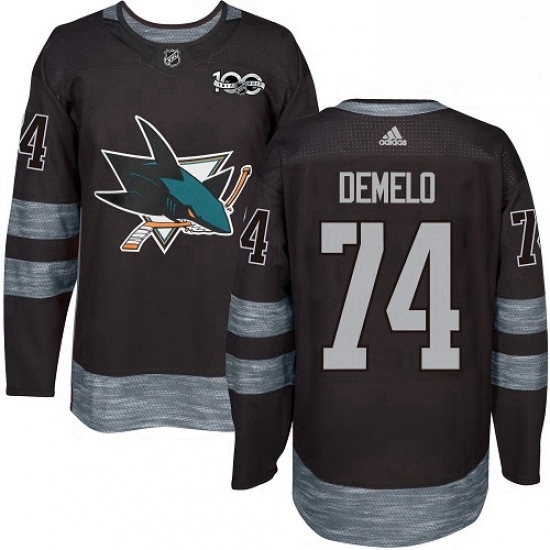Mens Adidas San Jose Sharks 74 Dylan DeMelo Authentic Black 1917 2017 100th Anniversary NHL Jersey Mens Adidas San Jose Sharks 74 Dylan DeMelo Authentic Black 1917 2017 100th Anniversary NHL Jersey