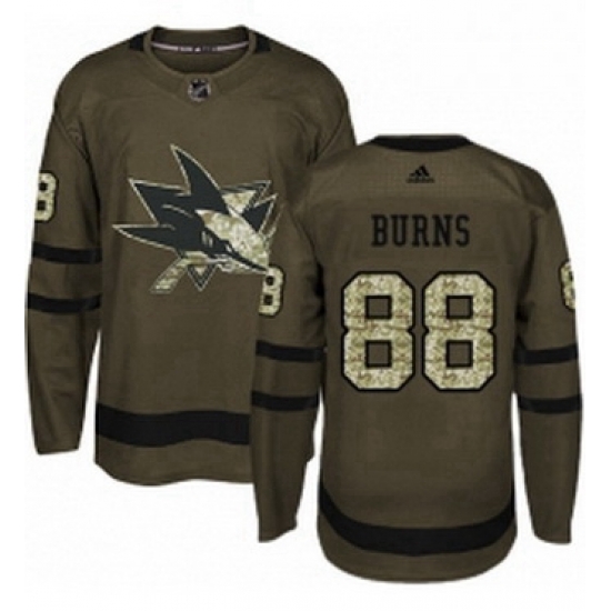 Mens Adidas San Jose Sharks 88 Brent Burns Authentic Green Salute to Service NHL Jersey Mens Adidas San Jose Sharks 88 Brent Burns Authentic Green Salute to Service NHL Jersey