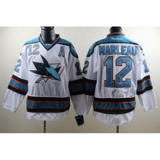San Jose Sharks #12 Patrick Marleau white Jersey A patch San Jose Sharks #12 Patrick Marleau white Jersey A patch