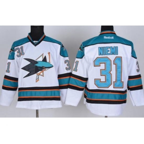 San Jose Sharks 31 Antti Niemi White NHL Jerseys San Jose Sharks 31 Antti Niemi White NHL Jerseys